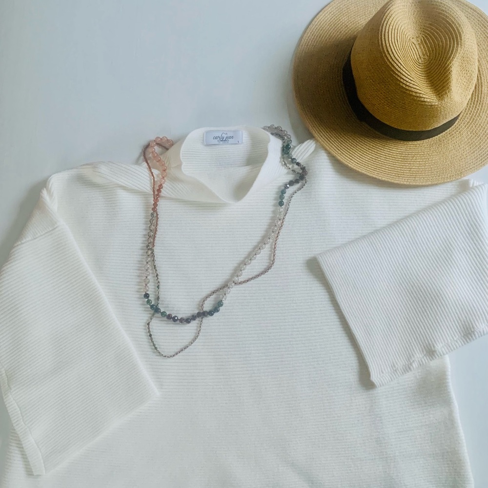 carly jean los angeles cream mock turtleneck